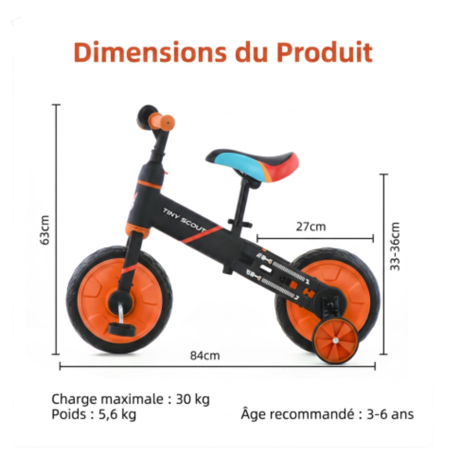 Draisienne 4 en 1 Enfant 3-5 ans — Tiny Scout