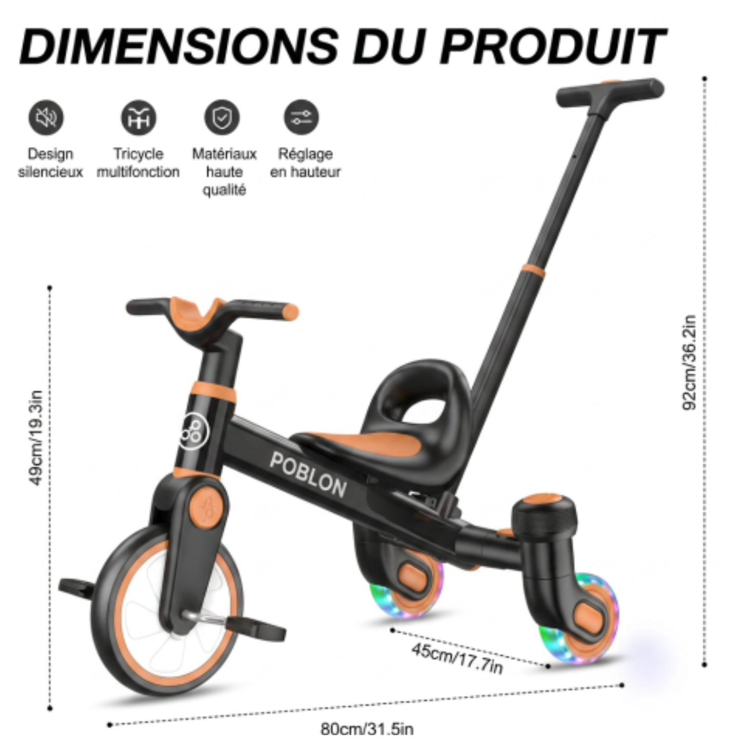 Tricycle Évolutif 3 en 1 — Roues LED