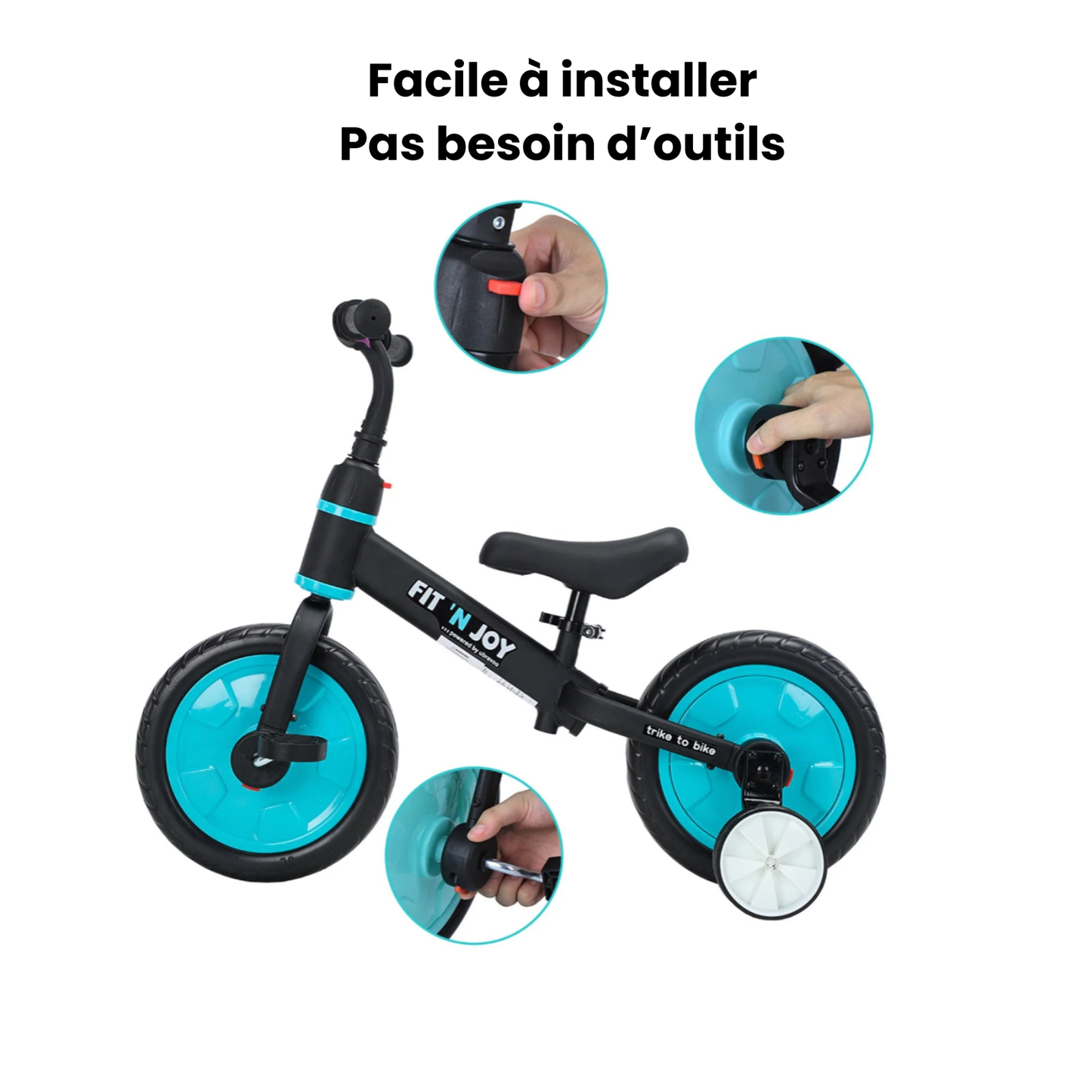 Vélo Évolutif Enfant 2-5 ans — Roues Stabilisatrices