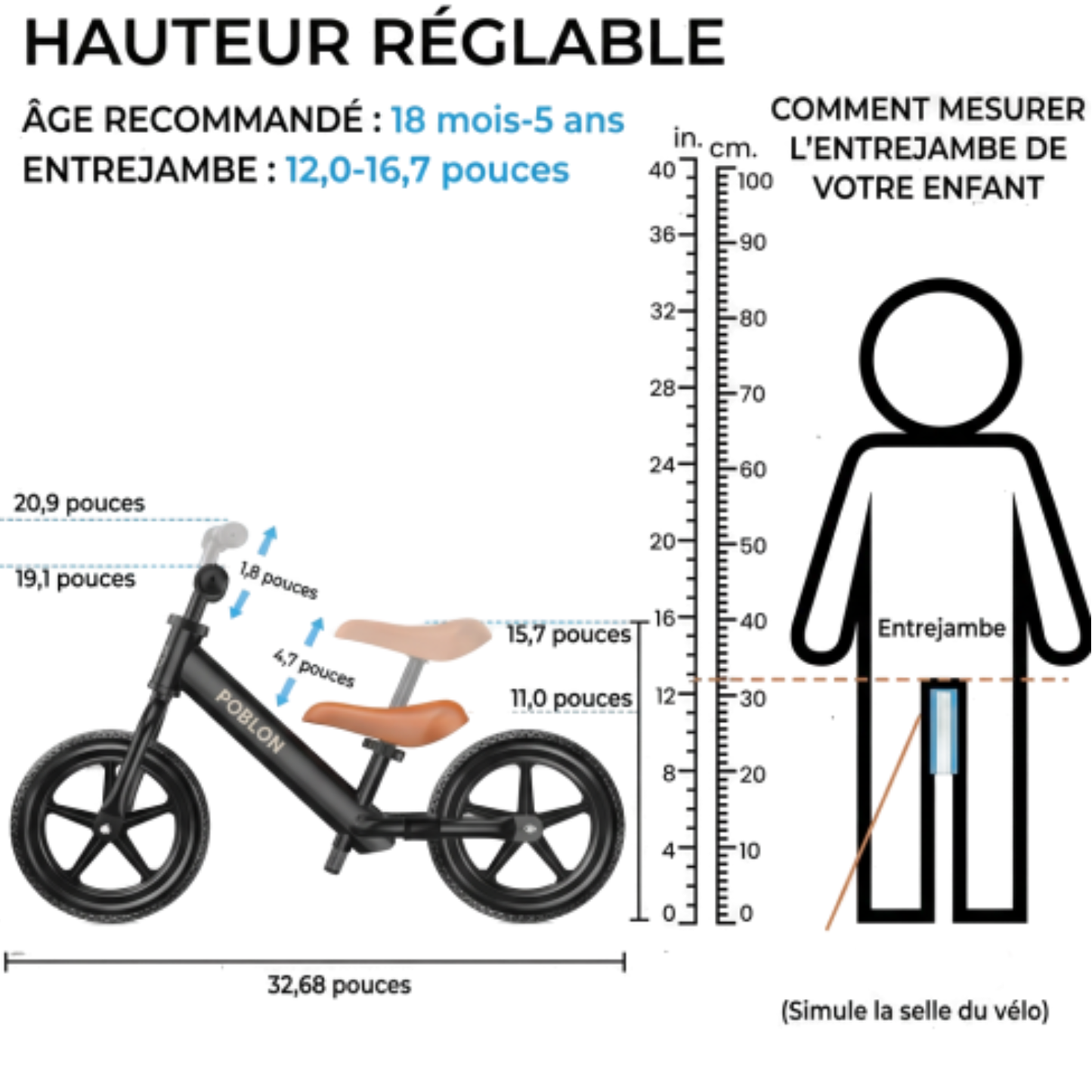Draisienne Enfant 18 mois-5 ans — Siège PU Souple
