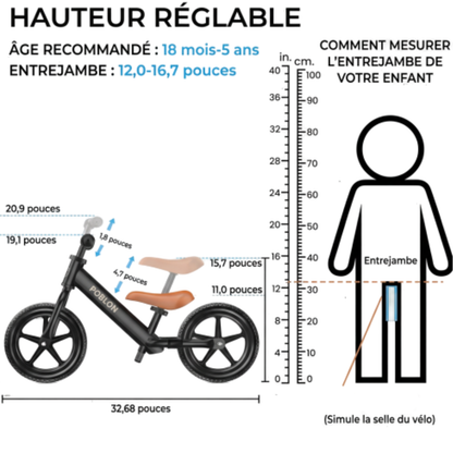 Draisienne Enfant 18 mois-5 ans — Siège PU Souple