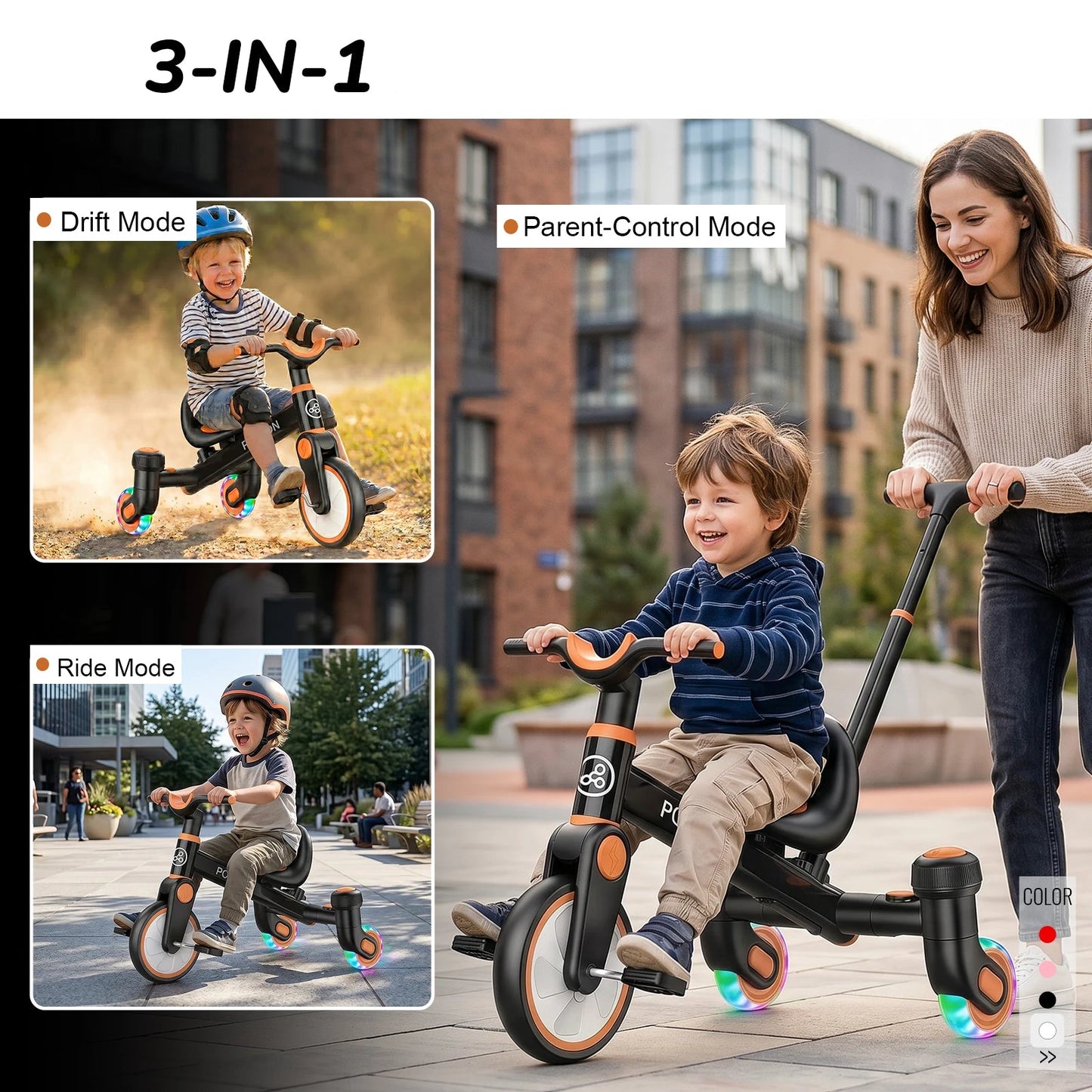 Tricycle Évolutif 3 en 1 — Roues LED